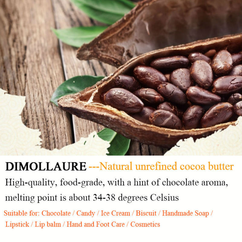 *Dimollaure 50g-500g Pure Cocoa Butter Raw Unrefined Cocoa Butter Skin Care Carrier Oil Natural Organic Oil Cosmetics Raw