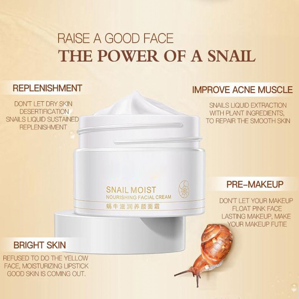 Snail Face Cream Collagen Anti-Wrinkle Whitening Facial Creams Hyaluronic Acid Moisturizing Anti-aging Nourishing Serum 40g