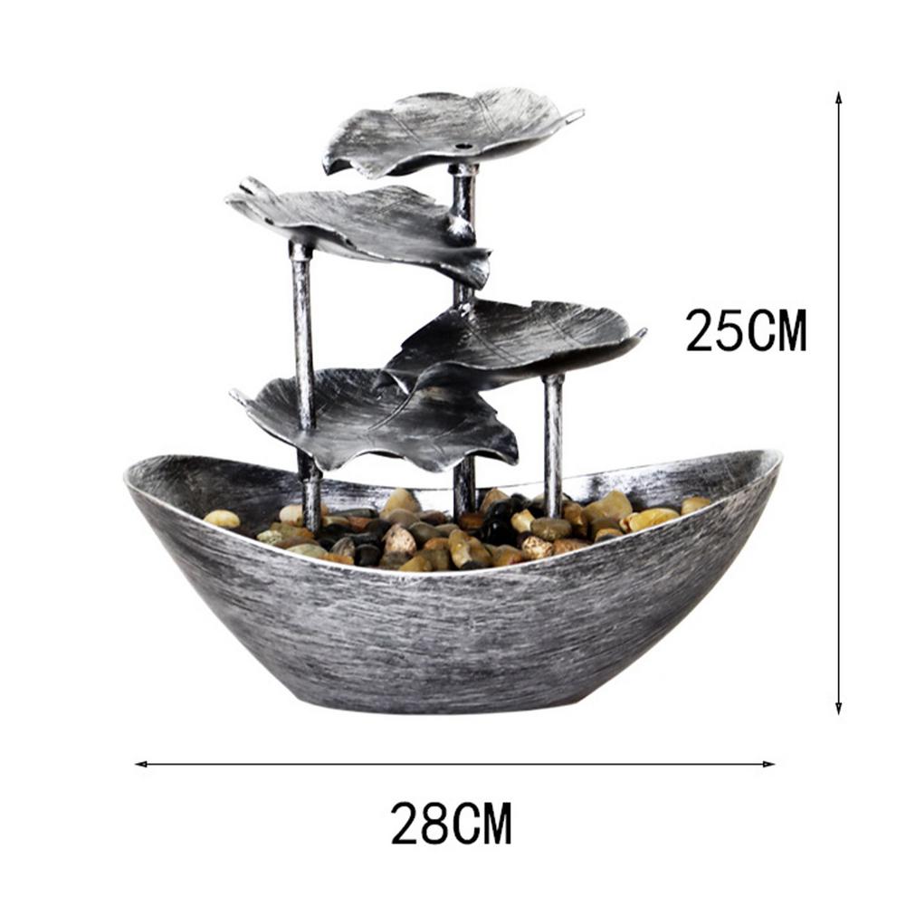 USB Desktop Fountain LED Decoration Lotus Leaf Sailing Water Fountain Decor Living Room Entrance Decor LED Atmosphere Night Light