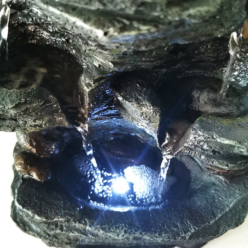 2020 New Resin Decorative Fountains Indoor Water Fountains Craft Desktop Home Decor Rockery Figurines FengShui Water Fountain