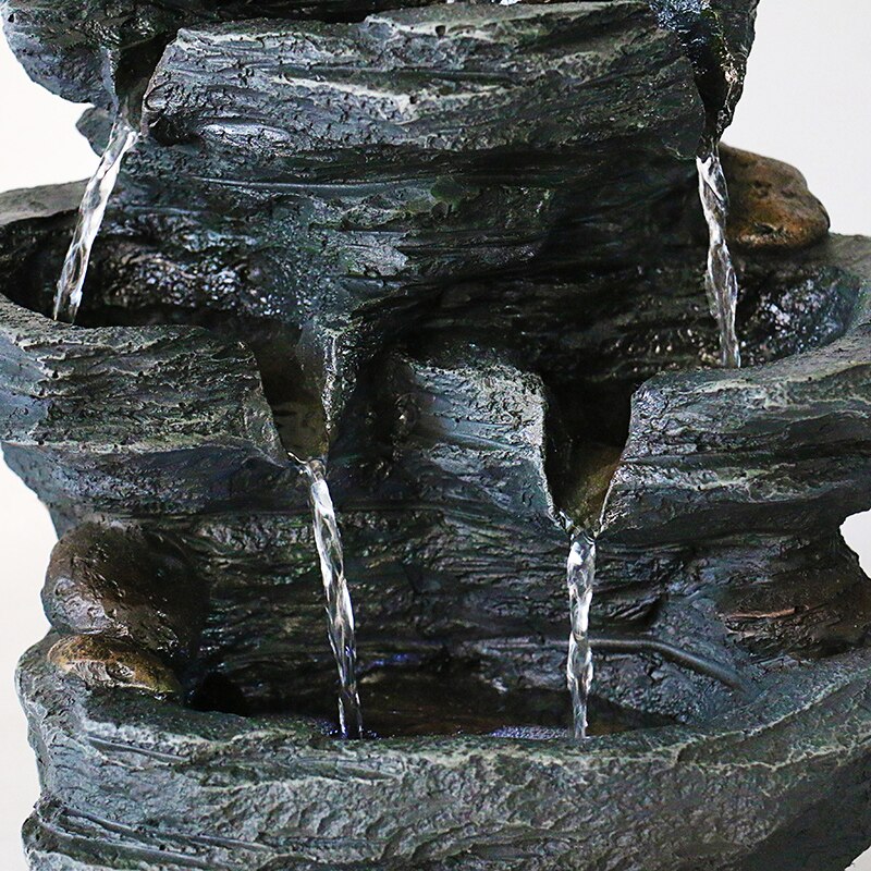 2020 New Resin Decorative Fountains Indoor Water Fountains Craft Desktop Home Decor Rockery Figurines FengShui Water Fountain