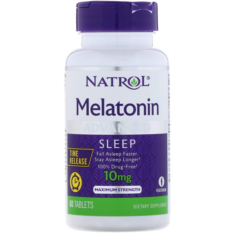 2 bottles Natrol Advanced Sleep Melatonin 10 mg 60 Tablets Calcium Vitamin Fall Asleep Faster Stay Asleep Longer FREE SHIPPING