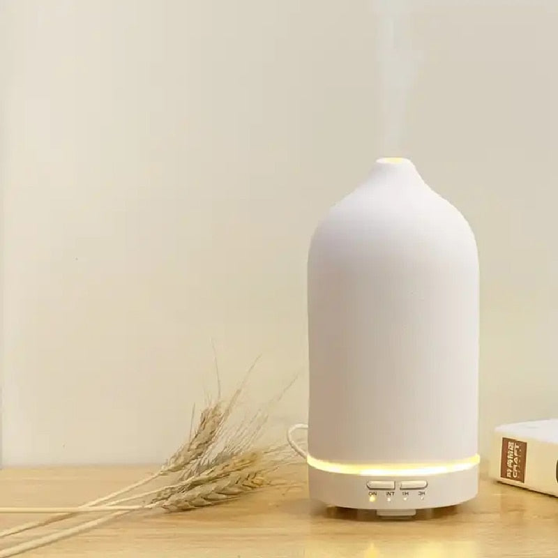 Ceramic Aroma Diffuser Automatic Small Humidifier Hotel Air Fresh Essential Oil Timing Colorful Lights Diffuser