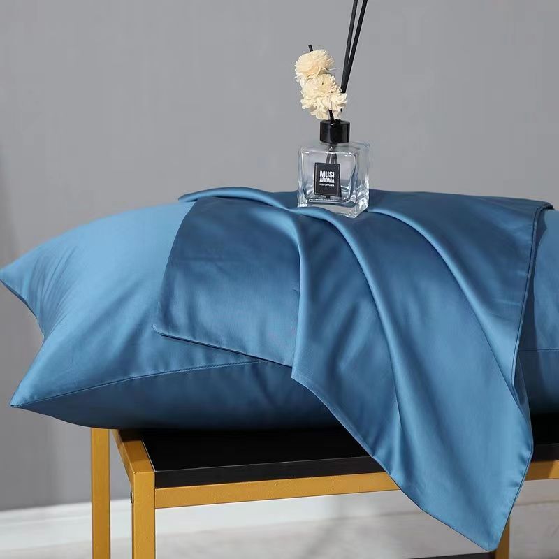 2Pcs Pillowcases 80s Cotton Satin Pillow Cover Envelope Style Solid Color Hotel High Quality Bedding Home Textiles 50x90cm