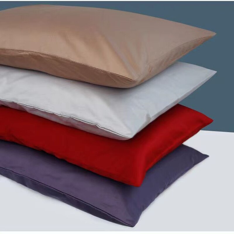2Pcs Pillowcases 80s Cotton Satin Pillow Cover Envelope Style Solid Color Hotel High Quality Bedding Home Textiles 50x90cm