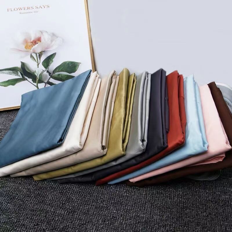 2Pcs Pillowcases 80s Cotton Satin Pillow Cover Envelope Style Solid Color Hotel High Quality Bedding Home Textiles 50x90cm
