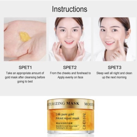 Face Cream Crystal Collagen Anti-Wrinkle 24k Gold Serum Cream Sleeping Mask Whitening Facial Cream Moisturizing Anti-aging 120g