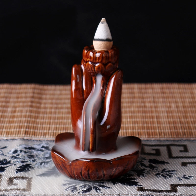 High Mountain Flowing Water Backflow Incense Burner Ceramic Incense Burner Creative Incense Road Decoration Resin Crafts