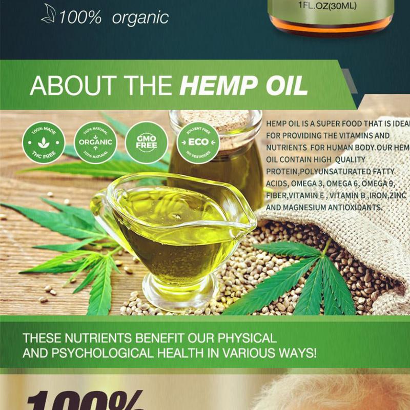 H Emp Oil Drop Relief Anxiety Stress Sleep Aid Inflammation Massage Skin Care Organic Hemp Seed Extract For Anti-anxiety