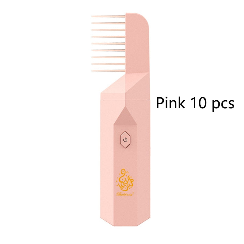 Arabic Incense Burner Electronic Portable Comb Bakhoor Ramadan Muslim Dukhoon Aroma Diffuser USB Rechargeable Oud Burning Holder