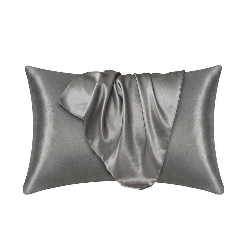 1PC Pure Satin Silk Soft Pillowcase Cover Bedding pillow Cover Rectangle Pillow Cases Bed Linings Multicolor