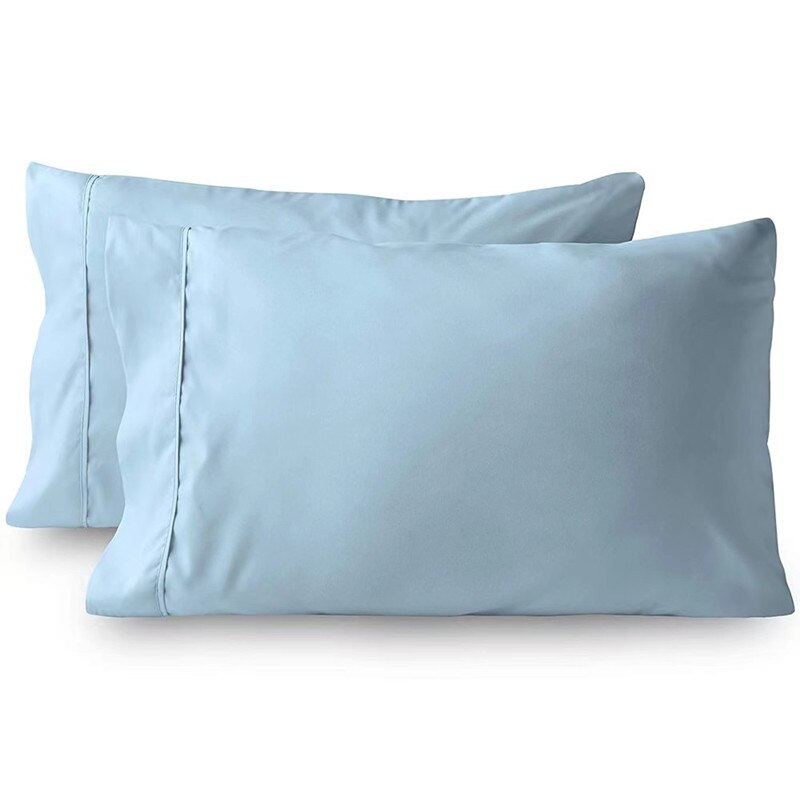 2Pcs Pillowcases 80s Cotton Satin Pillow Cover Envelope Style Solid Color Hotel High Quality Bedding Home Textiles 50x90cm