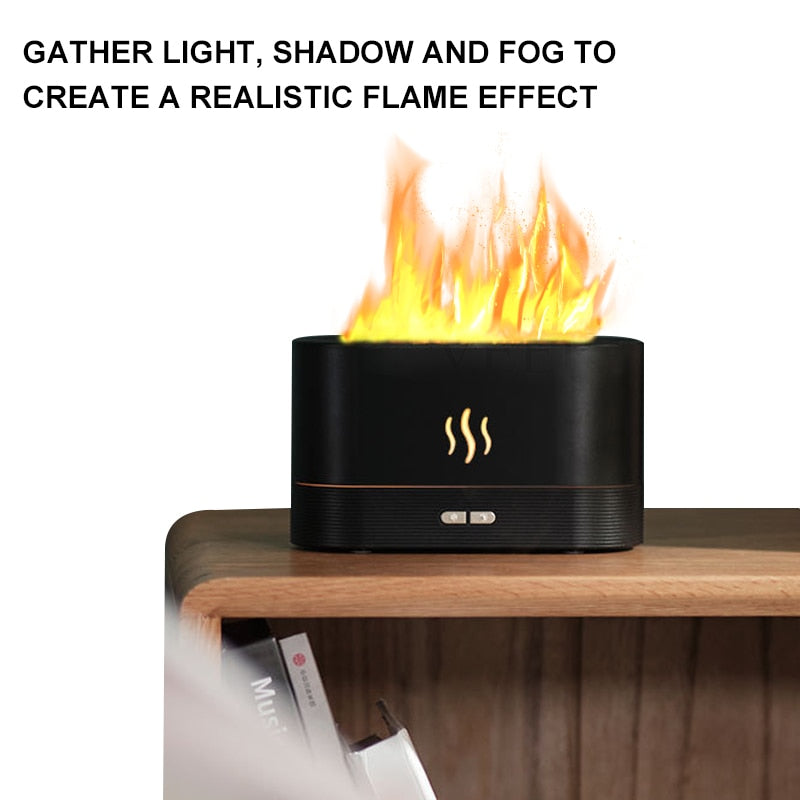 Flame Humidifier Essential Oil Diffuser Simulation Flame USB Ultrasonic Humidifier Aromatherapy Flame Lamp Difusor Home Office