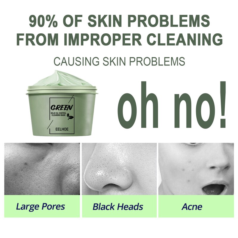 Green Tea Mask Stick For Face Blackhead Remover Deep Pore Cleansing Brightening Facial Purifying Clean Matcha Clay Mud Musk