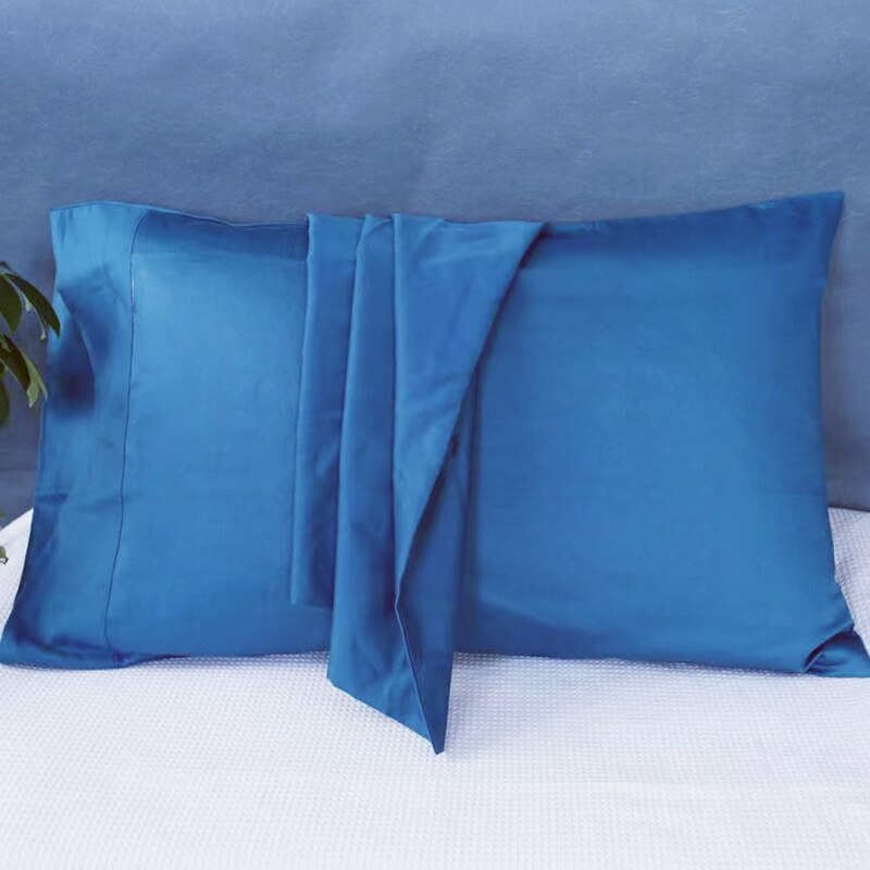 2Pcs Pillowcases 80s Cotton Satin Pillow Cover Envelope Style Solid Color Hotel High Quality Bedding Home Textiles 50x90cm