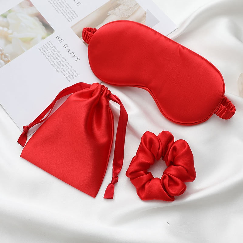 Sleeping Mask Silk Eye Night Mask Sleep Band Aid Eyes Cover Sort Patches For Women Blindfold Health Breathing Relax Nap Bandage