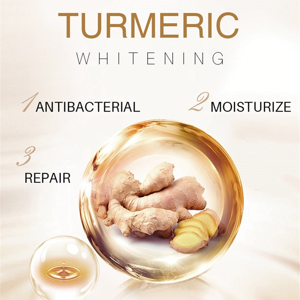 3Pcs/Set Turmeric Oil + Soap + Face Cream Essence Nourish Smooth Natural Organic Moisturizing Pores Shrink Soft Deep Clean Kits