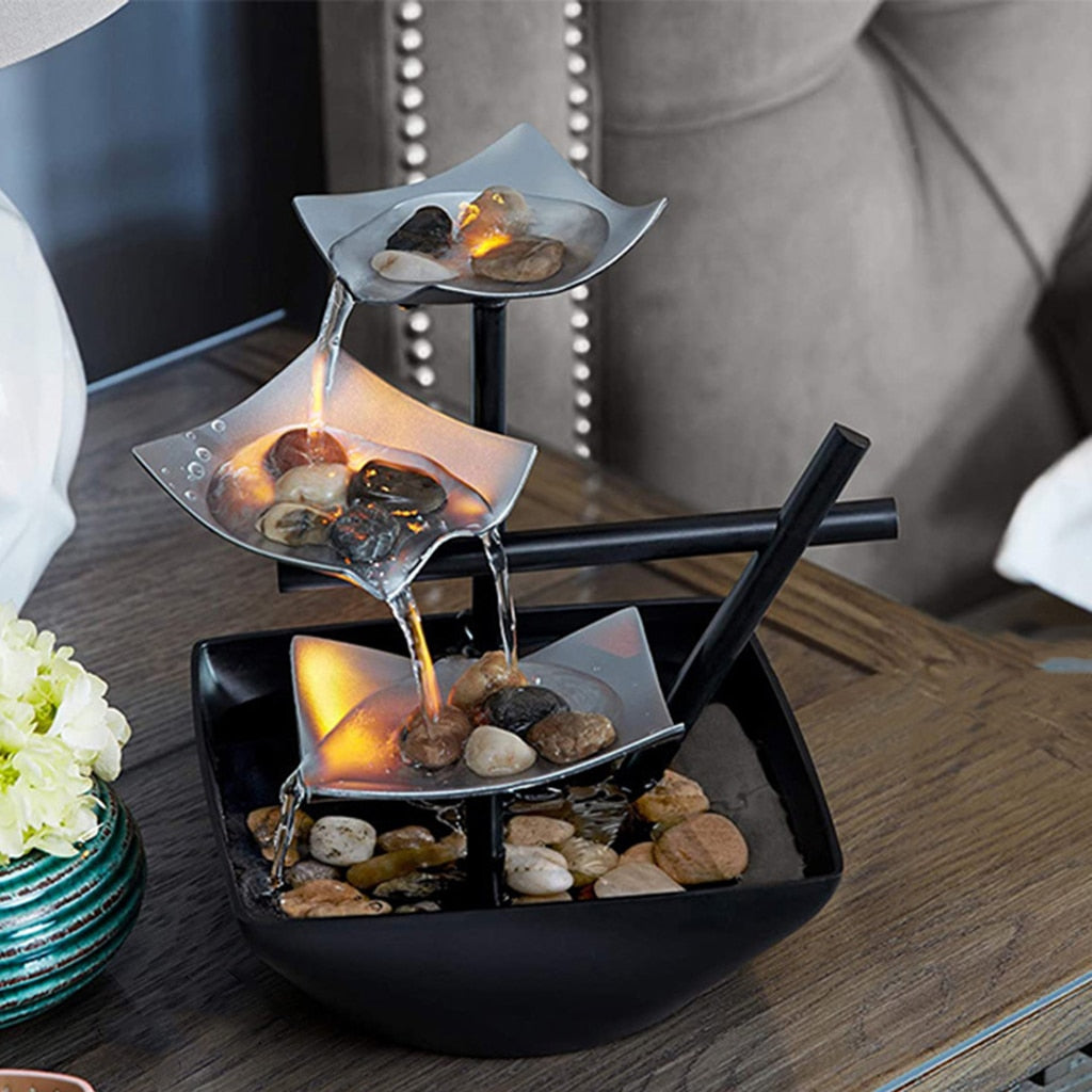 Minimalist Water Fountains Waterfall Fountain Tabletop Water Fountain Flowing Water Waterfall Feng Shui Indoor Home Decoration