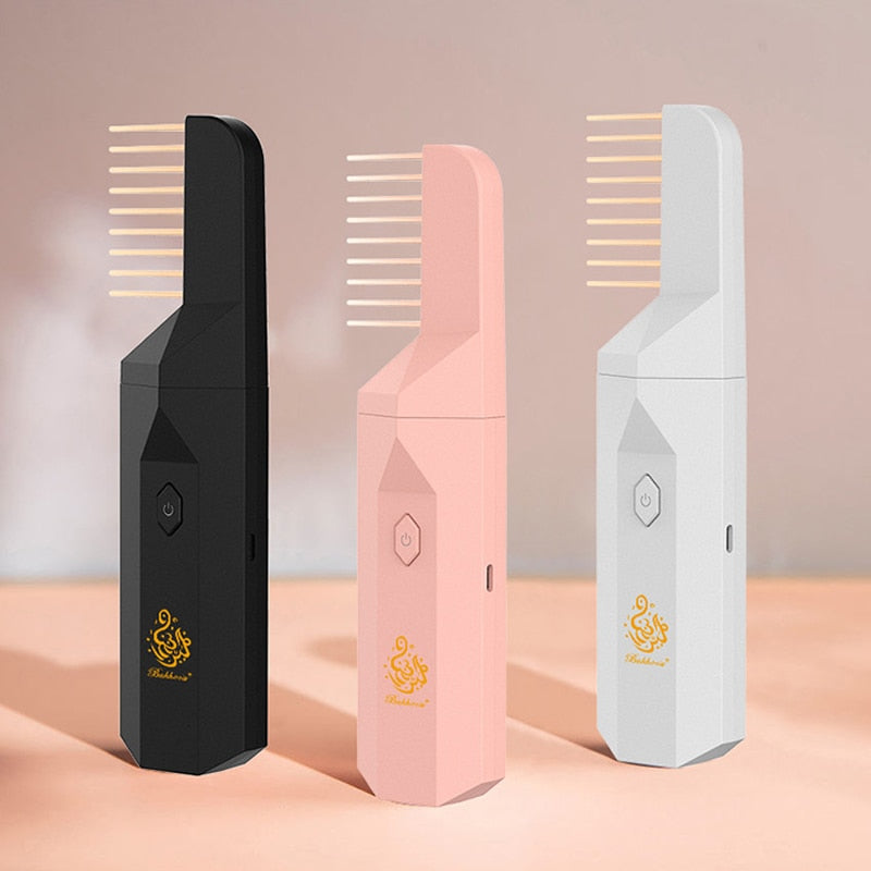 Arabic Incense Burner Electronic Portable Comb Bakhoor Ramadan Muslim Dukhoon Aroma Diffuser USB Rechargeable Oud Burning Holder
