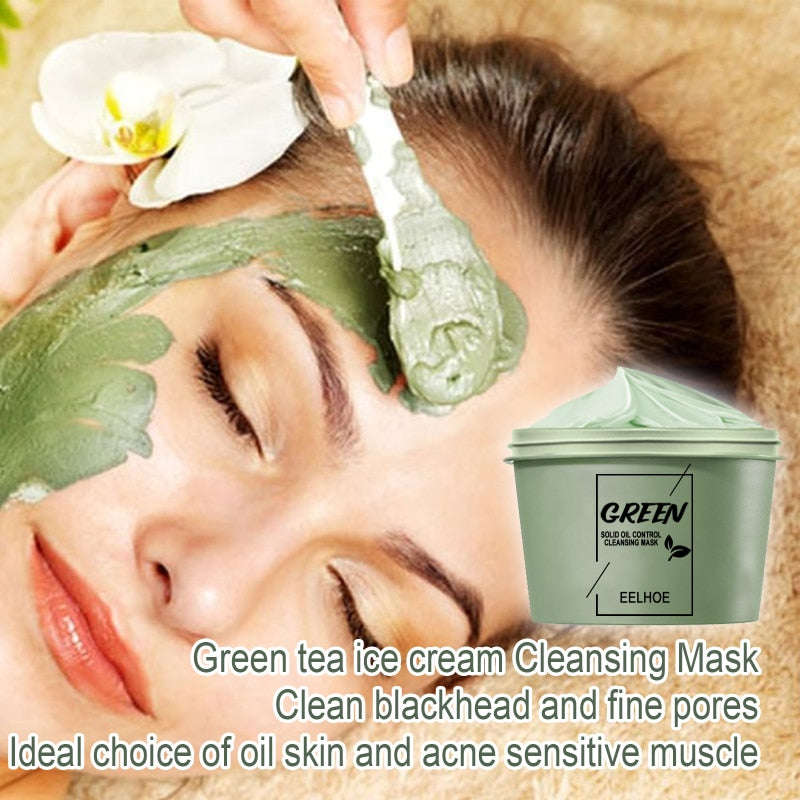 Green Tea Mask Stick For Face Blackhead Remover Deep Pore Cleansing Brightening Facial Purifying Clean Matcha Clay Mud Musk
