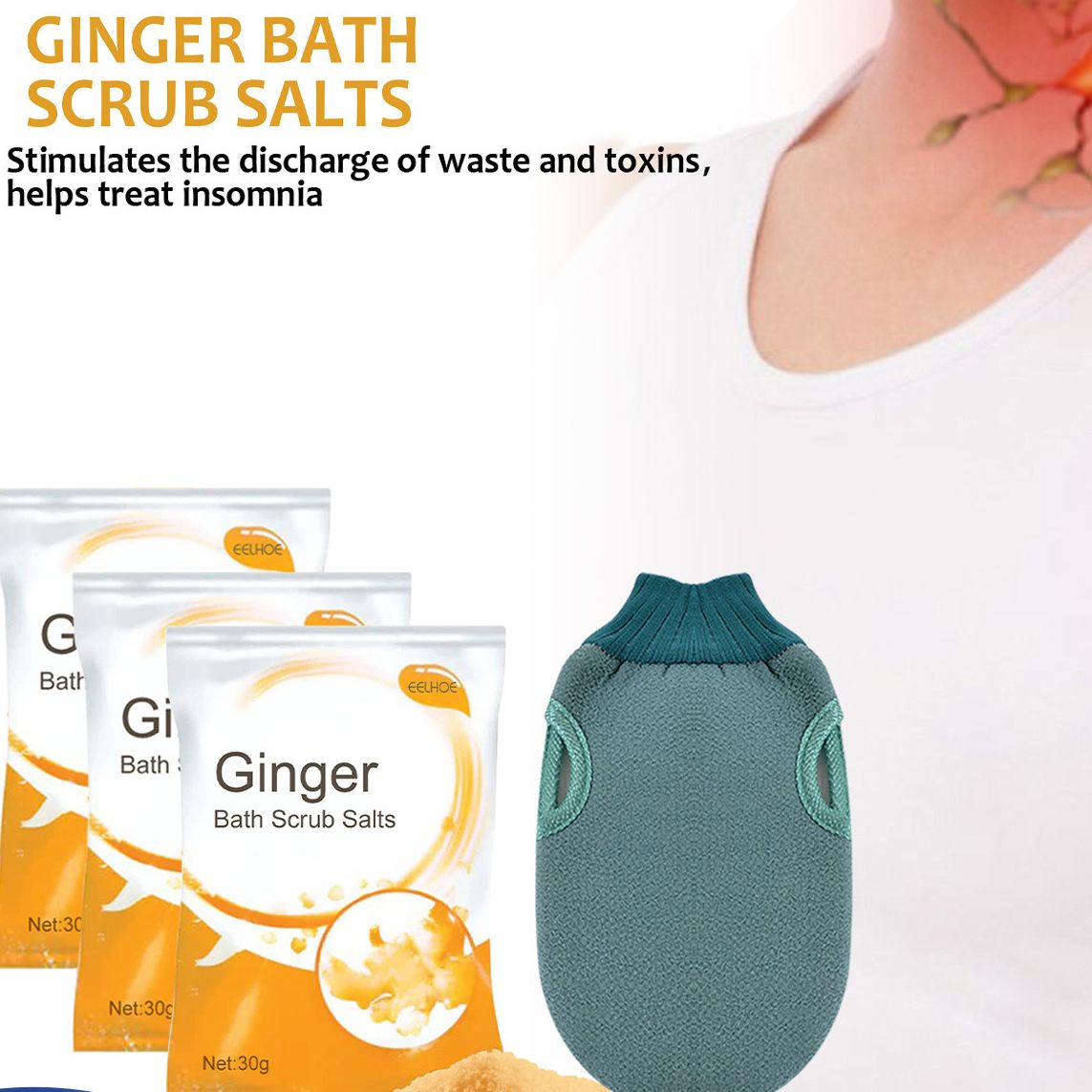 Ginger Lymphatic Bath Salt Disperses Cold Moisture In The Body Bath Salt Improves Lymphatic Swelling And Cleanliness