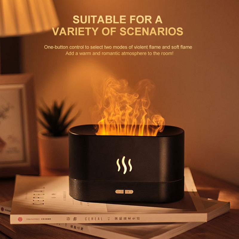 Flame Humidifier Essential Oil Diffuser Simulation Flame USB Ultrasonic Humidifier Aromatherapy Flame Lamp Difusor Home Office