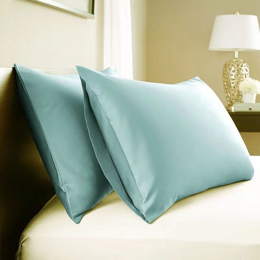 2Pcs Pillowcases 80s Cotton Satin Pillow Cover Envelope Style Solid Color Hotel High Quality Bedding Home Textiles 50x90cm