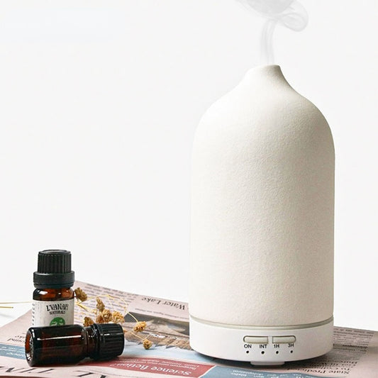 Ceramic Aroma Diffuser Automatic Small Humidifier Hotel Air Fresh Essential Oil Timing Colorful Lights Diffuser